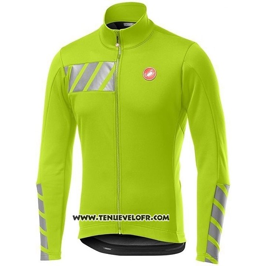 2019 Maillot Ciclismo Castelli Raddoppia 2 Vert Argent Manches Longues et Cuissard