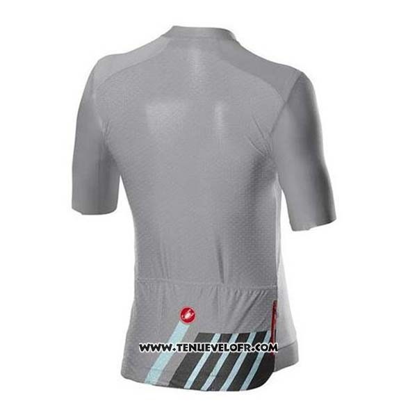 2020 Maillot Ciclismo Castelli Gris Noir Manches Courtes et Cuissard