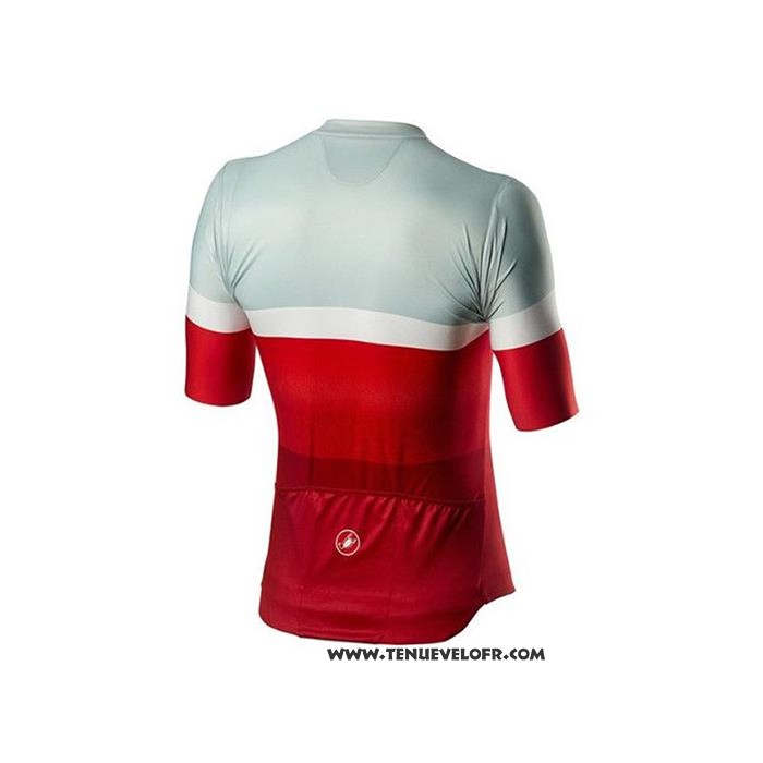 2020 Maillot Ciclismo Castelli Gris Rouge Manches Courtes et Cuissard