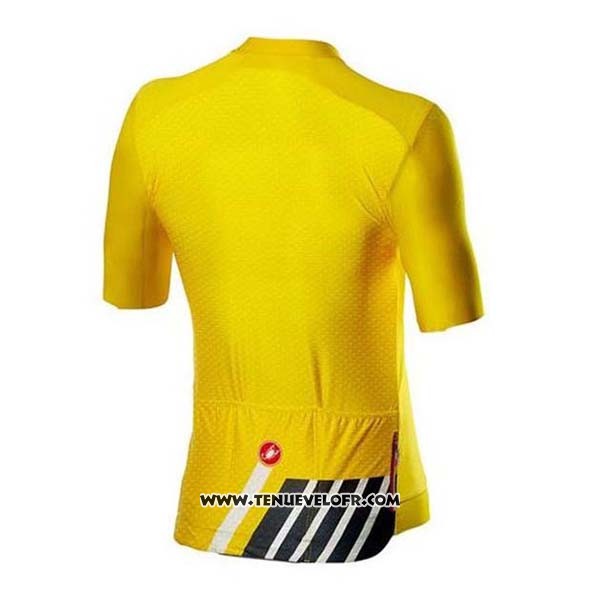 2020 Maillot Ciclismo Castelli Jaune Noir Manches Courtes et Cuissard