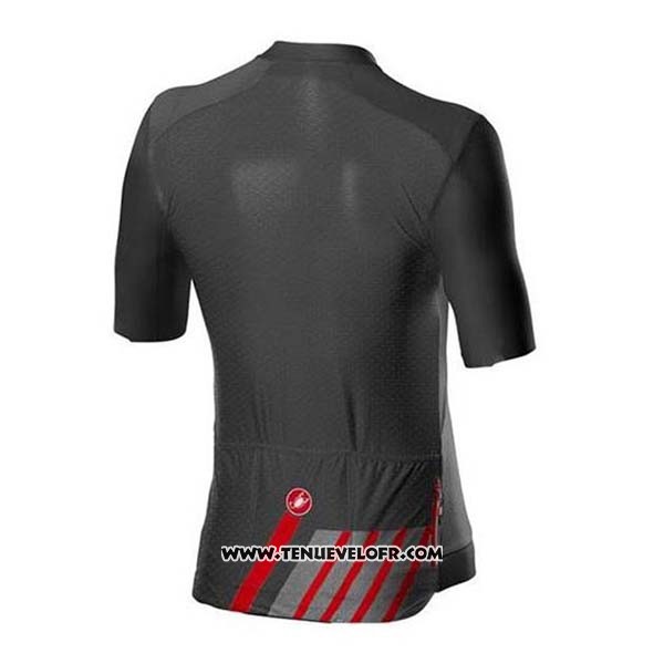 2020 Maillot Ciclismo Castelli Noir Gris Rouge Manches Courtes et Cuissard
