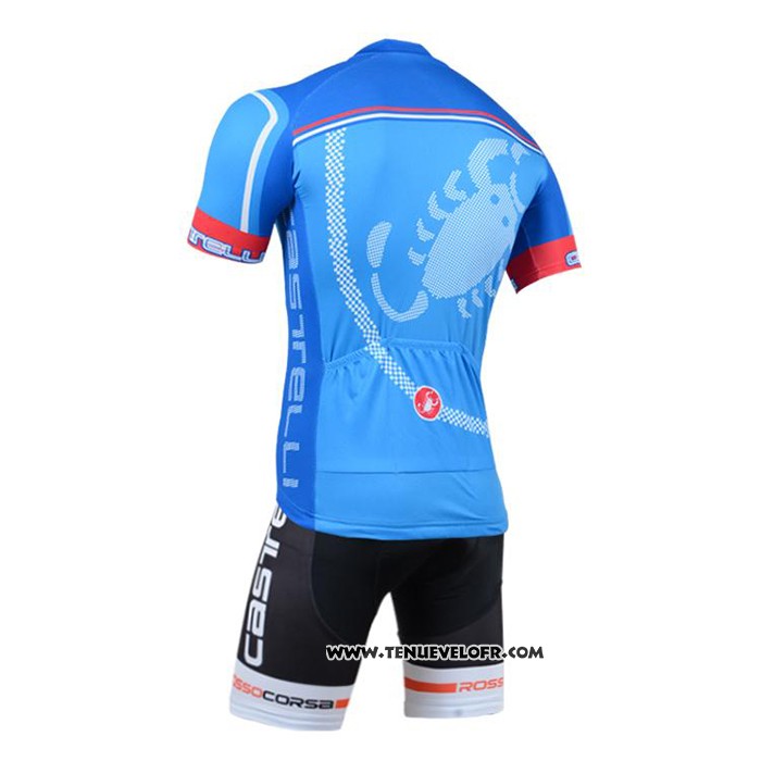 2020 Maillot Cyclisme Castelli Bleu Manches Courtes et Cuissard