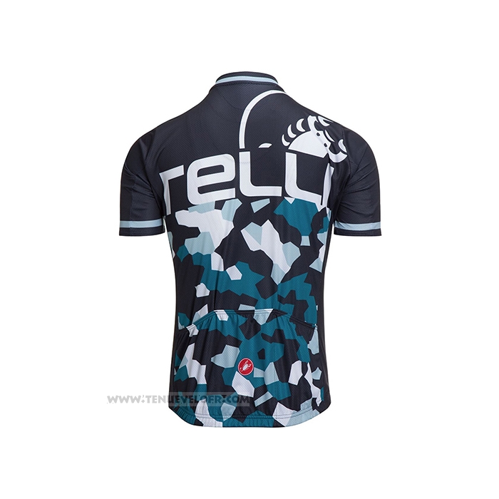 2021 Maillot Cyclisme Castelli Bleu Gris Manches Courtes et Cuissard