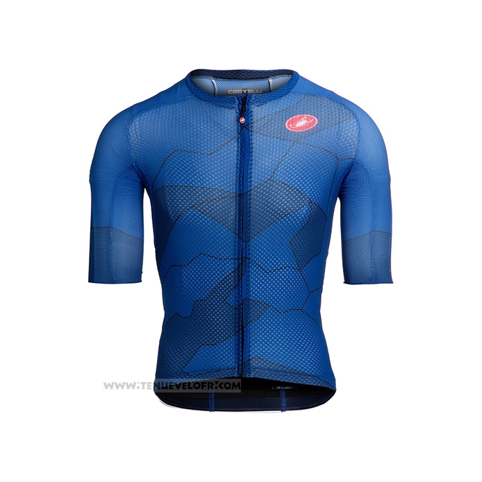 2021 Maillot Cyclisme Castelli Bleu Manches Courtes et Cuissard