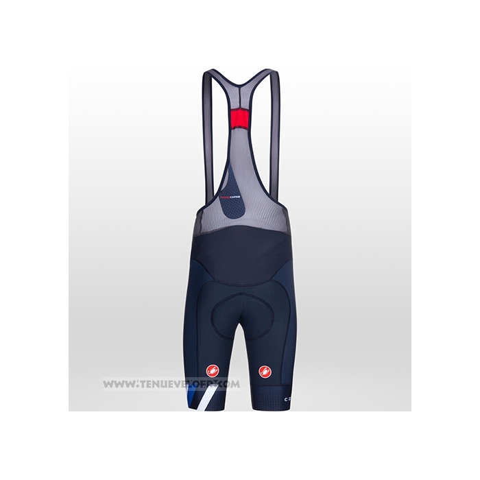 2021 Maillot Cyclisme Castelli Bleu Noir Blanc Manches Courtes et Cuissard
