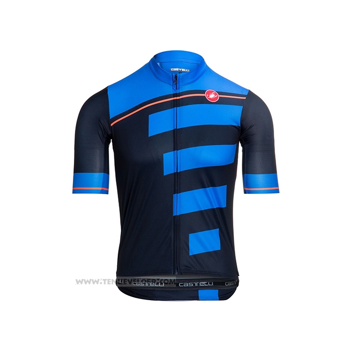 2021 Maillot Cyclisme Castelli Bleu Noir Manches Courtes et Cuissard