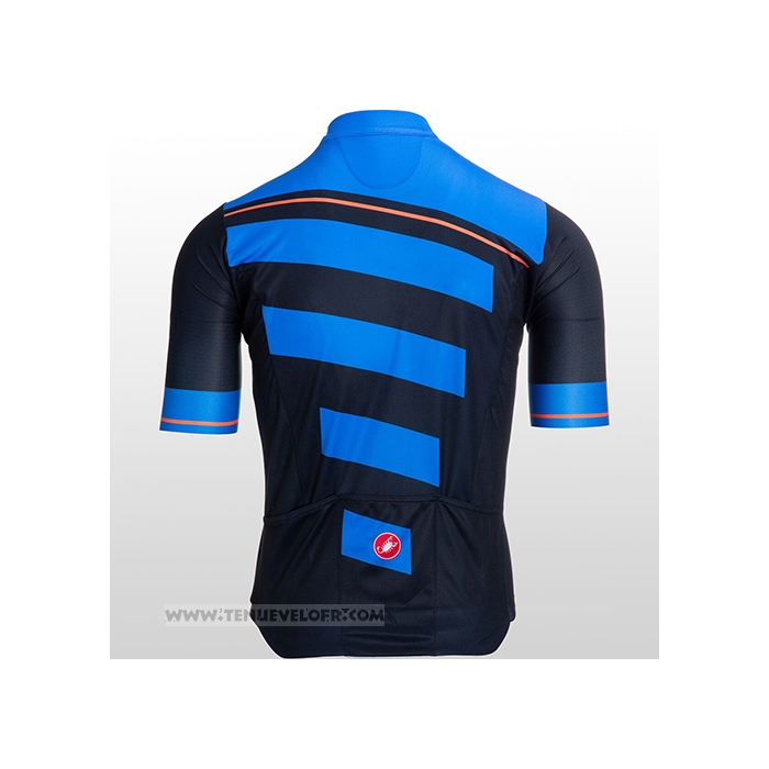 2021 Maillot Cyclisme Castelli Bleu Noir Manches Courtes et Cuissard