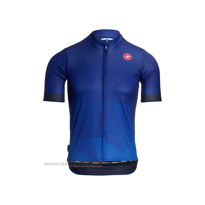2021 Maillot Cyclisme Castelli Brillant Bleu Manches Courtes et Cuissard