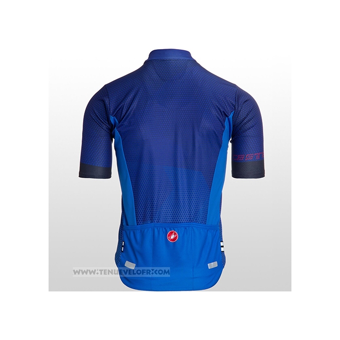 2021 Maillot Cyclisme Castelli Brillant Bleu Manches Courtes et Cuissard