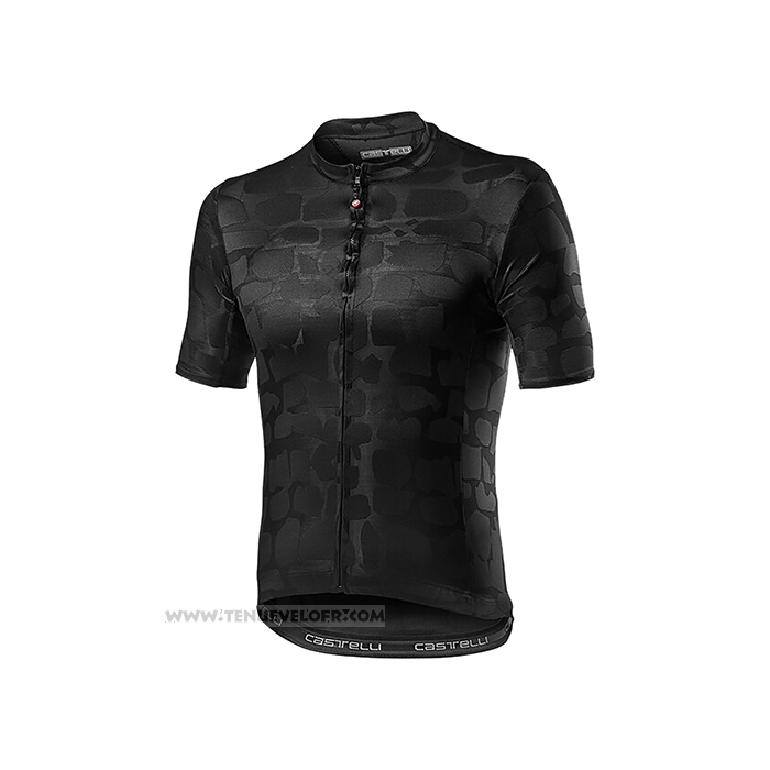 2021 Maillot Cyclisme Castelli Brillant Noir Manches Courtes et Cuissard