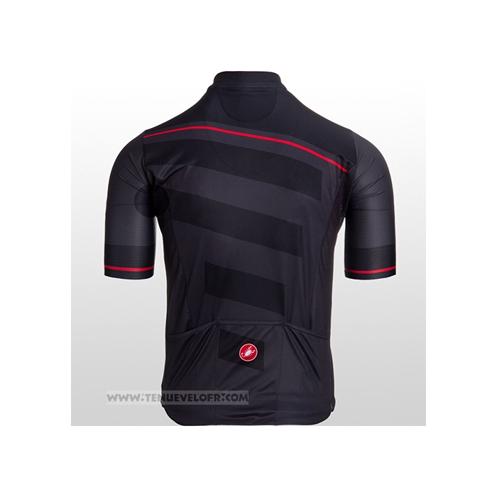2021 Maillot Cyclisme Castelli Fonce Noir Manches Courtes et Cuissard