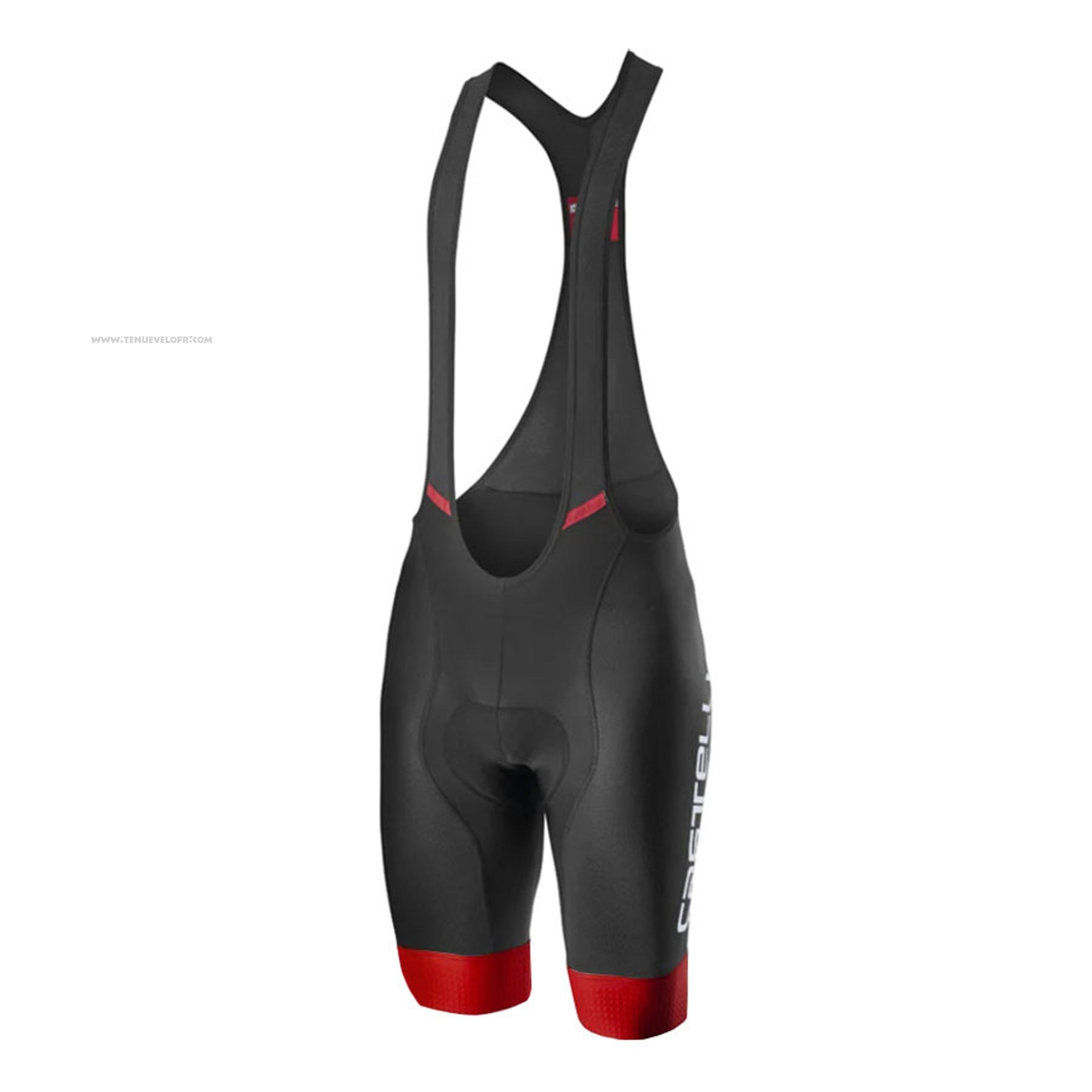 2021 Maillot Cyclisme Castelli Fonce Rouge Manches Courtes et Cuissard