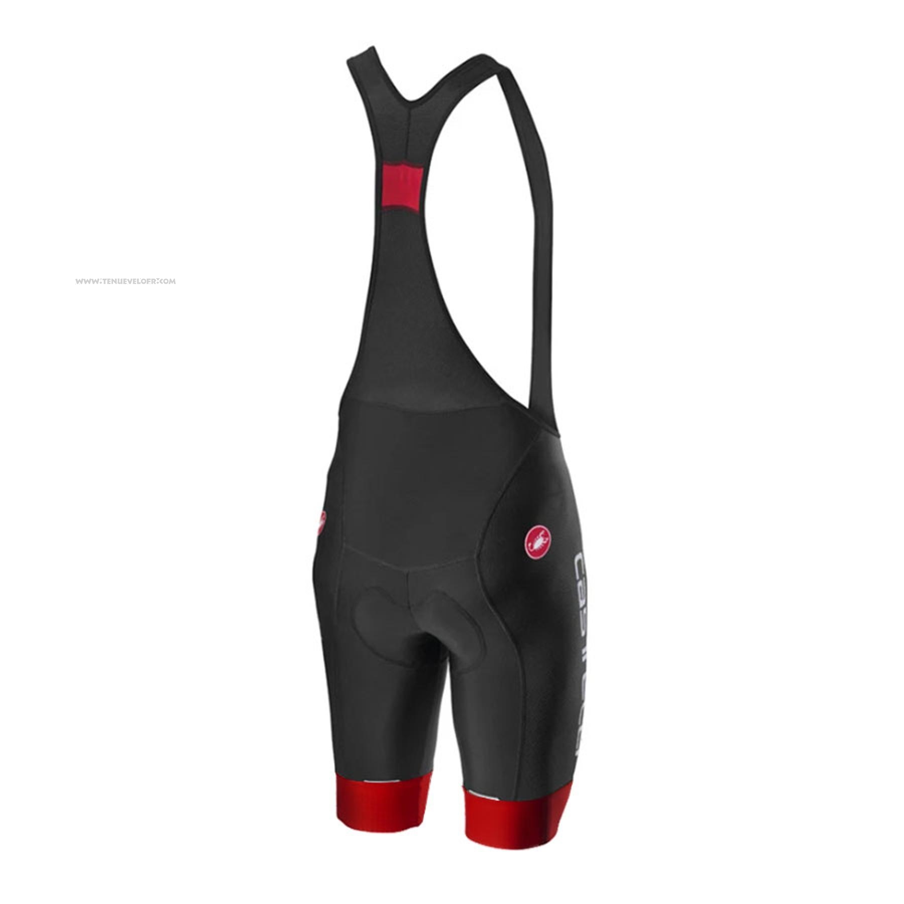 2021 Maillot Cyclisme Castelli Fonce Rouge Manches Courtes et Cuissard