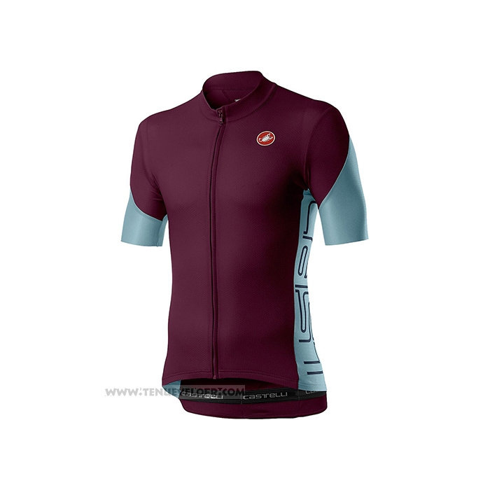 2021 Maillot Cyclisme Castelli Fonce Violet Manches Courtes et Cuissard