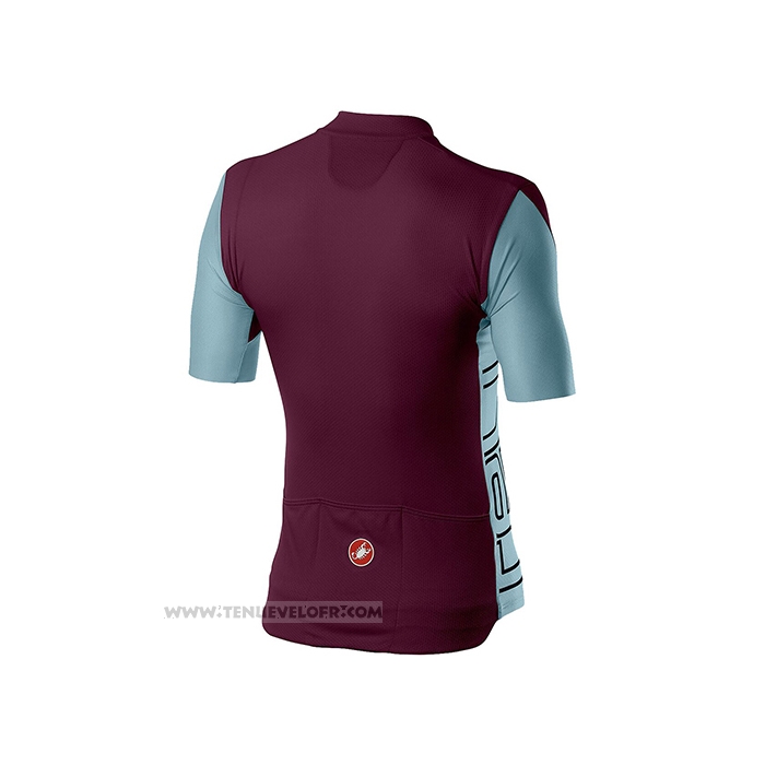 2021 Maillot Cyclisme Castelli Fonce Violet Manches Courtes et Cuissard