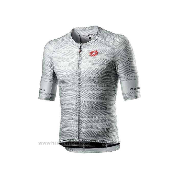 2021 Maillot Cyclisme Castelli Gris Blanc Manches Courtes et Cuissard