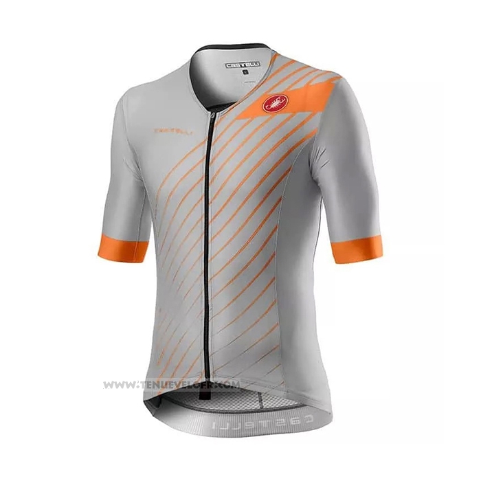 2021 Maillot Cyclisme Castelli Gris Manches Courtes et Cuissard
