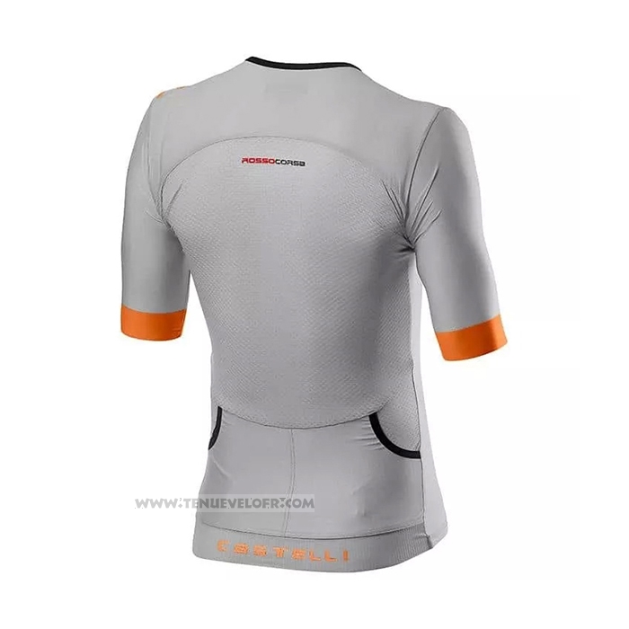 2021 Maillot Cyclisme Castelli Gris Manches Courtes et Cuissard