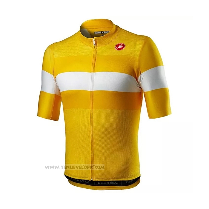 2021 Maillot Cyclisme Castelli Jaune Manches Courtes et Cuissard