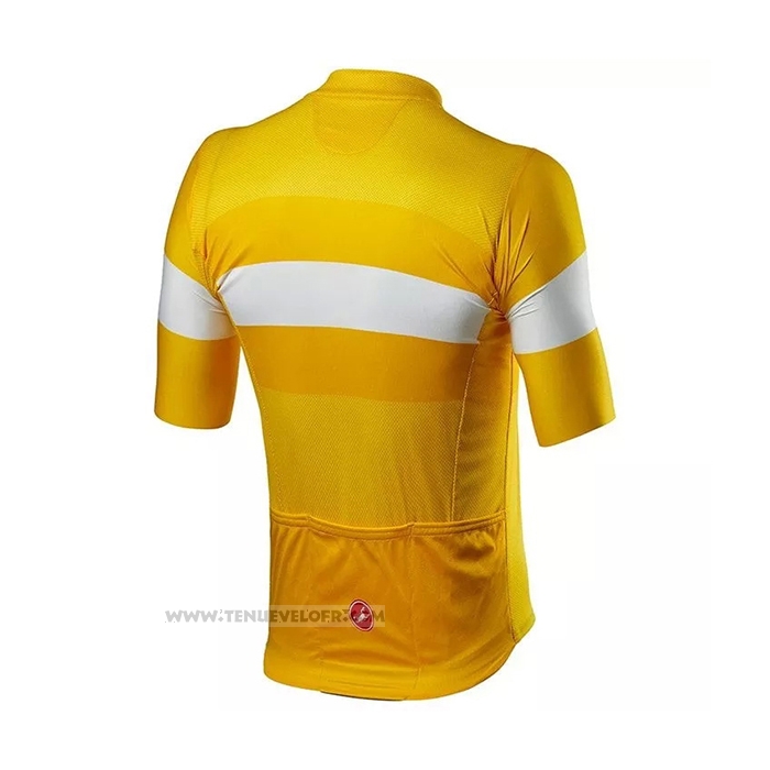 2021 Maillot Cyclisme Castelli Jaune Manches Courtes et Cuissard