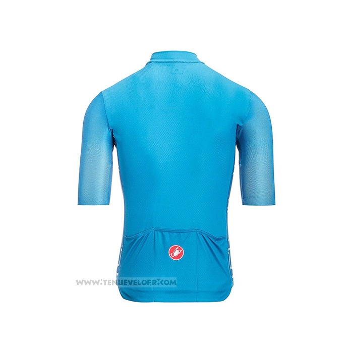 2021 Maillot Cyclisme Castelli Lumiere Bleu Manches Courtes et Cuissard