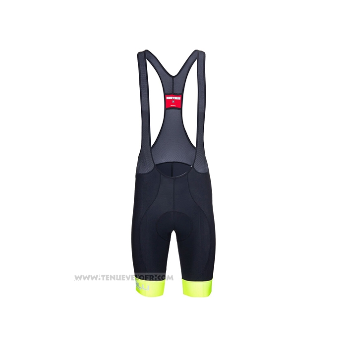 2021 Maillot Cyclisme Castelli Lumiere Jaune Blanc Manches Courtes et Cuissard