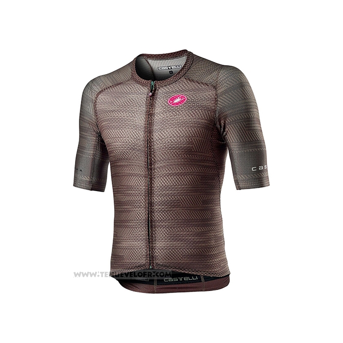 2021 Maillot Cyclisme Castelli Marron Manches Courtes et Cuissard