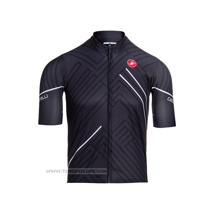 2021 Maillot Cyclisme Castelli Noir Blanc Manches Courtes et Cuissard