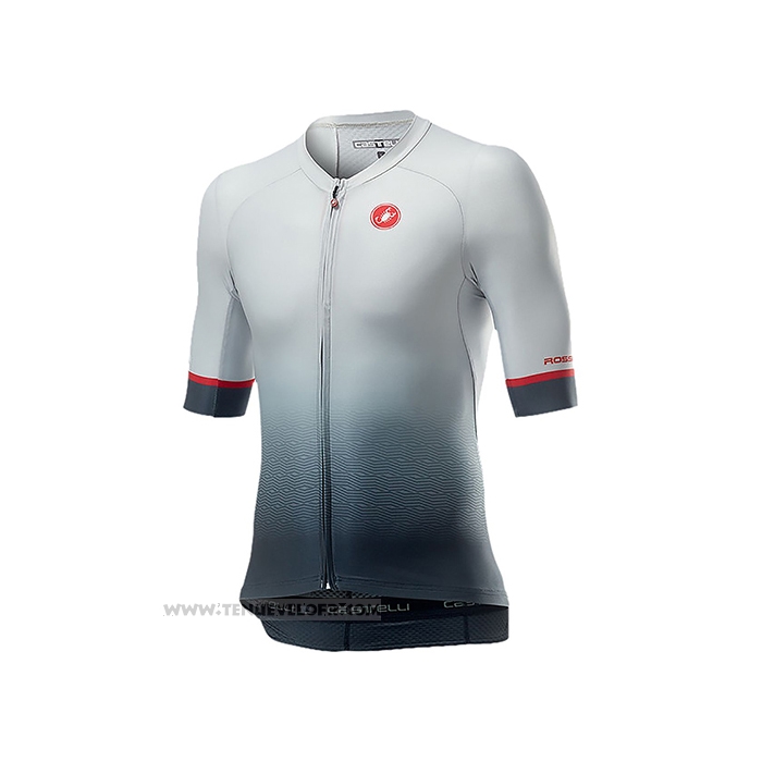2021 Maillot Cyclisme Castelli Noir Gris Blanc Manches Courtes et Cuissard