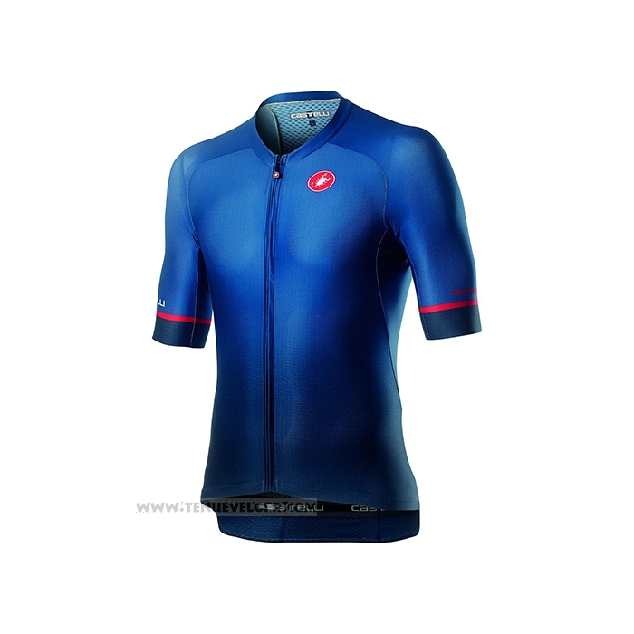 2021 Maillot Cyclisme Castelli Profond Noir Bleu Manches Courtes et Cuissard