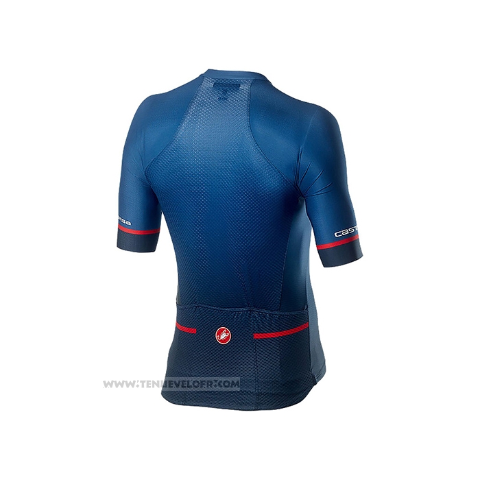 2021 Maillot Cyclisme Castelli Profond Noir Bleu Manches Courtes et Cuissard