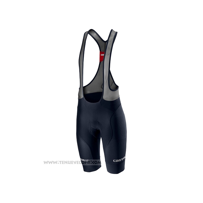 2021 Maillot Cyclisme Castelli Profond Noir Bleu Manches Courtes et Cuissard