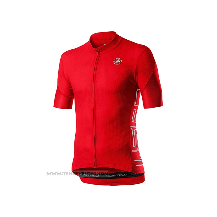 2021 Maillot Cyclisme Castelli Rouge Manches Courtes et Cuissard