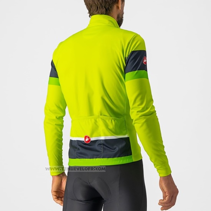 2022 Maillot Cyclisme Castelli Brillant Vert Manches Longues et Cuissard