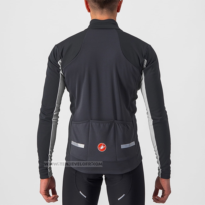 2022 Maillot Cyclisme Castelli Profond Gris Manches Longues et Cuissard