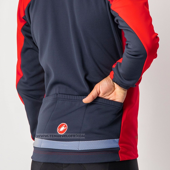 2022 Maillot Cyclisme Castelli Rouge Manches Longues et Cuissard