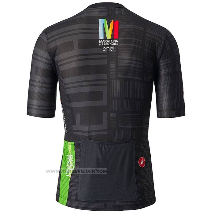 2023 Maillot Cyclisme Castelli Maratona Dles Dolomites-enel Noir Manches Courtes et Cuissard