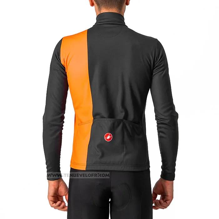 2023 Maillot Cyclisme Castelli Orange Manches Longues Et Cuissard