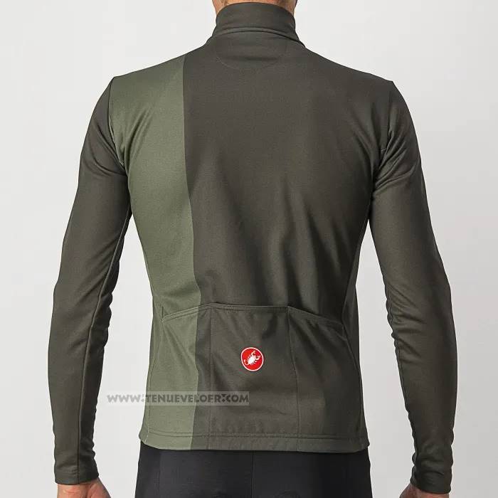 2023 Maillot Cyclisme Castelli Vert Manches Longues Et Cuissard