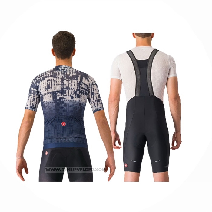 2024 Maillot Cyclisme Castelli Profond Bleu Manches Courtes Et Cuissard