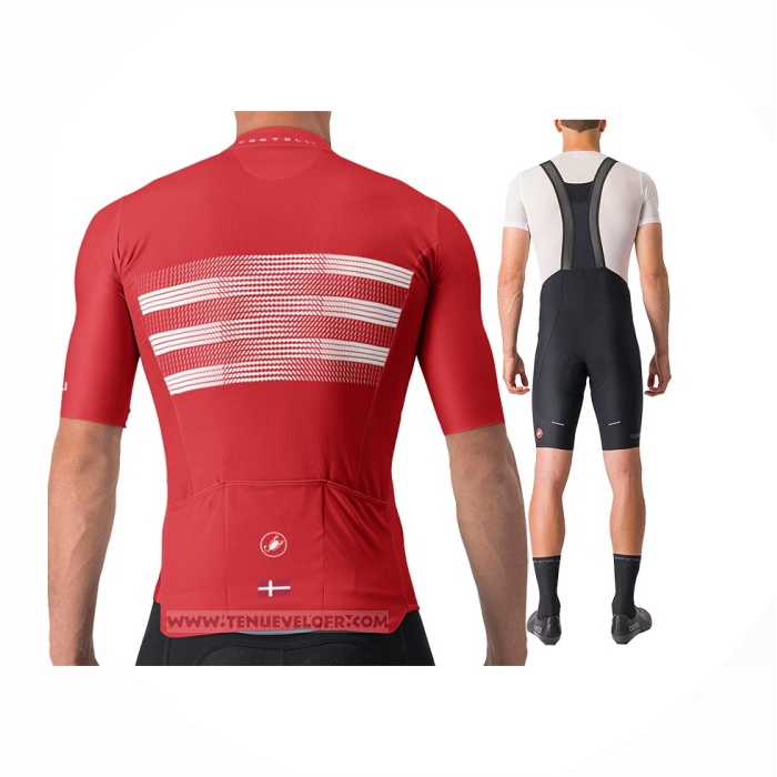 2024 Maillot Cyclisme Castelli Rouge Blanco Manches Courtes Et Cuissard