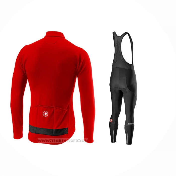 2024 Maillot Cyclisme Castelli Rouge Manches Longues Et Cuissard