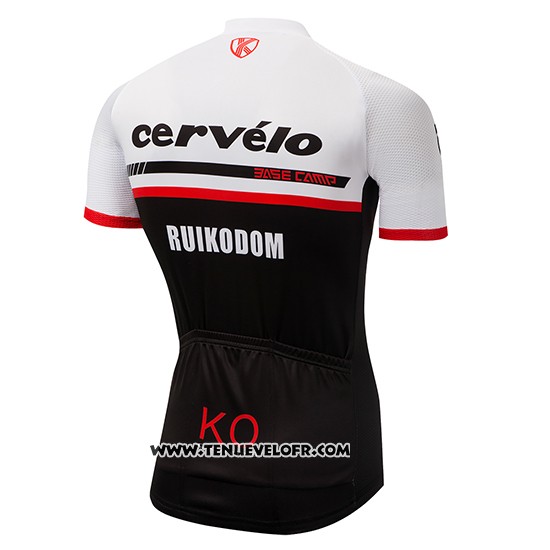 2018 Maillot Ciclismo Cervelo Blanc et Noir Manches Courtes et Cuissard