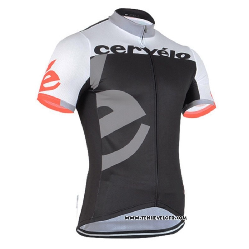 2018 Maillot Ciclismo Cervelo Gris Noir Manches Courtes et Cuissard