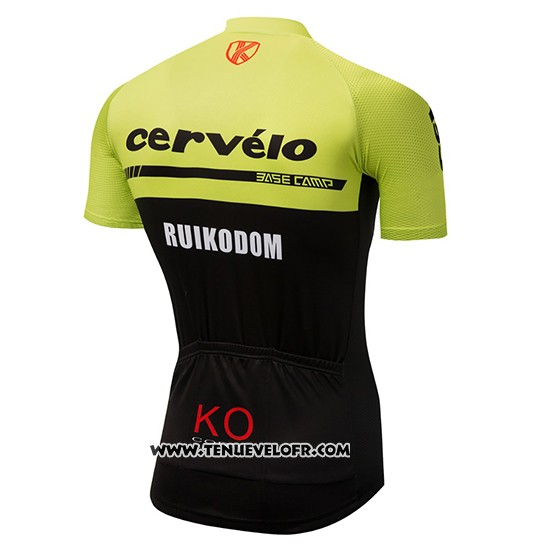 2018 Maillot Ciclismo Cervelo Vert et Noir Manches Courtes et Cuissard