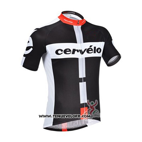2019 Maillot Ciclismo Cervelo Noir Blanc Manches Courtes et Cuissard