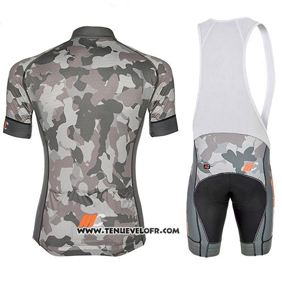 2018 Maillot Ciclismo Cipollini Prestig Camo Camouflage Orange Manches Courtes et Cuissard