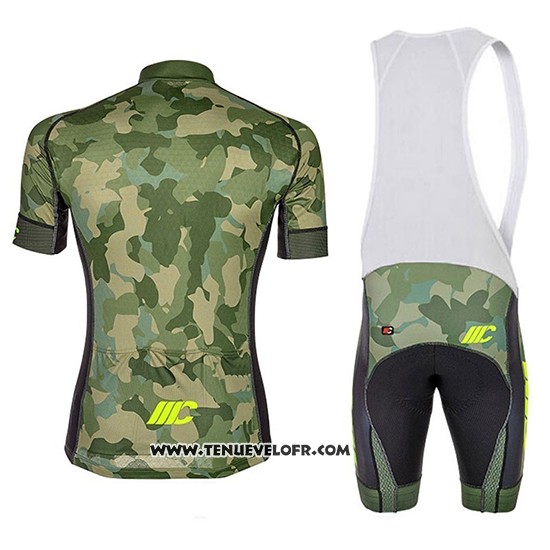 2018 Maillot Ciclismo Cipollini Prestig Camo Camouflage Vert Manches Courtes et Cuissard