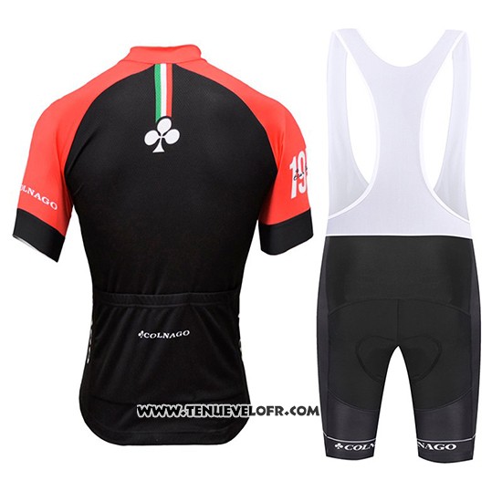 2019 Maillot Ciclismo Colnago Blanc Noir Rouge Manches Courtes et Cuissard