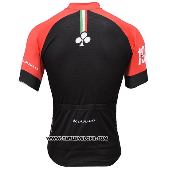 2019 Maillot Ciclismo Colnago Blanc Noir Rouge Manches Courtes et Cuissard